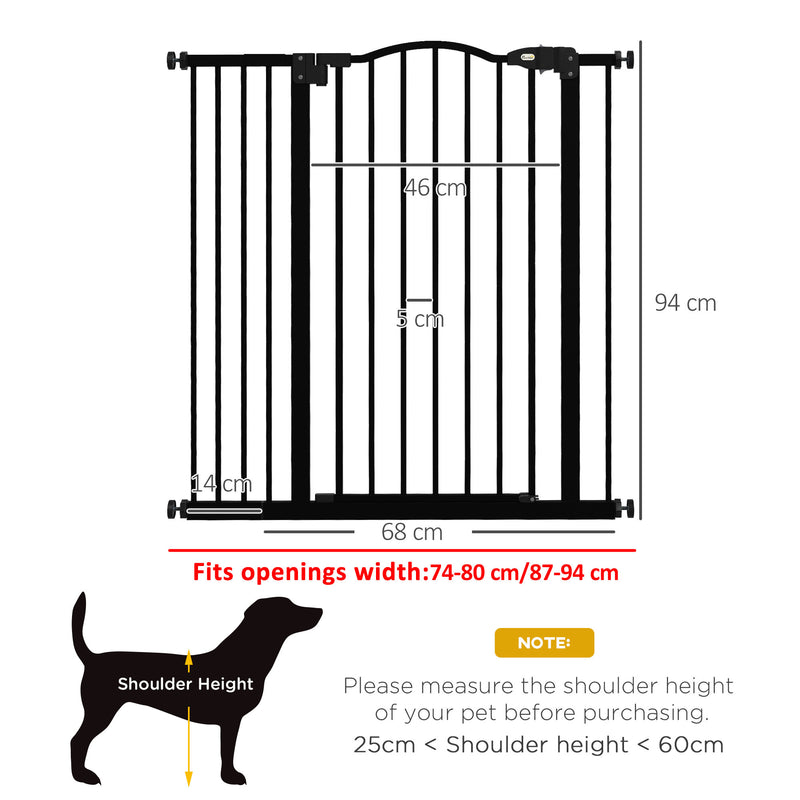 Extra Tall Dog Safety Stair Gate With Auto Close For Doorways And Hallways Adjustable Black