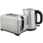 Polished Toaster and Kettle Set with Fast Boil Ideal for Modern Kitchens Silver Tone