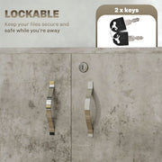 Grey Two Tier Locking Office Storage Cabinet with Shelves by Vinsetto