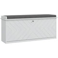 10 Shoe Storage Bench With Cushioned Seat Ideal For Hallways Or Bedrooms White Grey