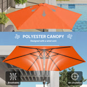 Tilting Garden Parasol with Adjustable UPF30+ Shade For Patio or Lawn Outsunny