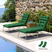 Outdoor Lounger Cushions Set of 2 for Extra Comfort and Support Green Outsunny