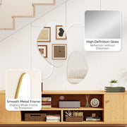 Set of 2 Decorative Pebble Wall Mirrors Ideal for Hallways or Bedrooms Gold Tone AOSOM