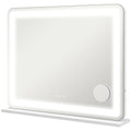 White Vanity Mirror With Lights And 10X Magnifier For Bedroom Or Dressing Table Use