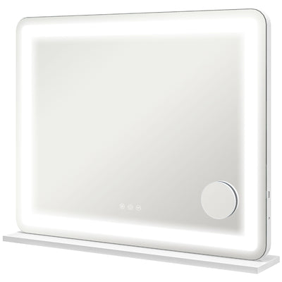 White Vanity Mirror With Lights And 10X Magnifier For Bedroom Or Dressing Table Use