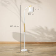 White Adjustable Floor Lamp for Living Room with Spotlight and Rocker Switch