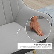 Set of 2 Modern Velvet Armchairs with Gold Legs Ideal for Living Room or Bedroom Light Grey