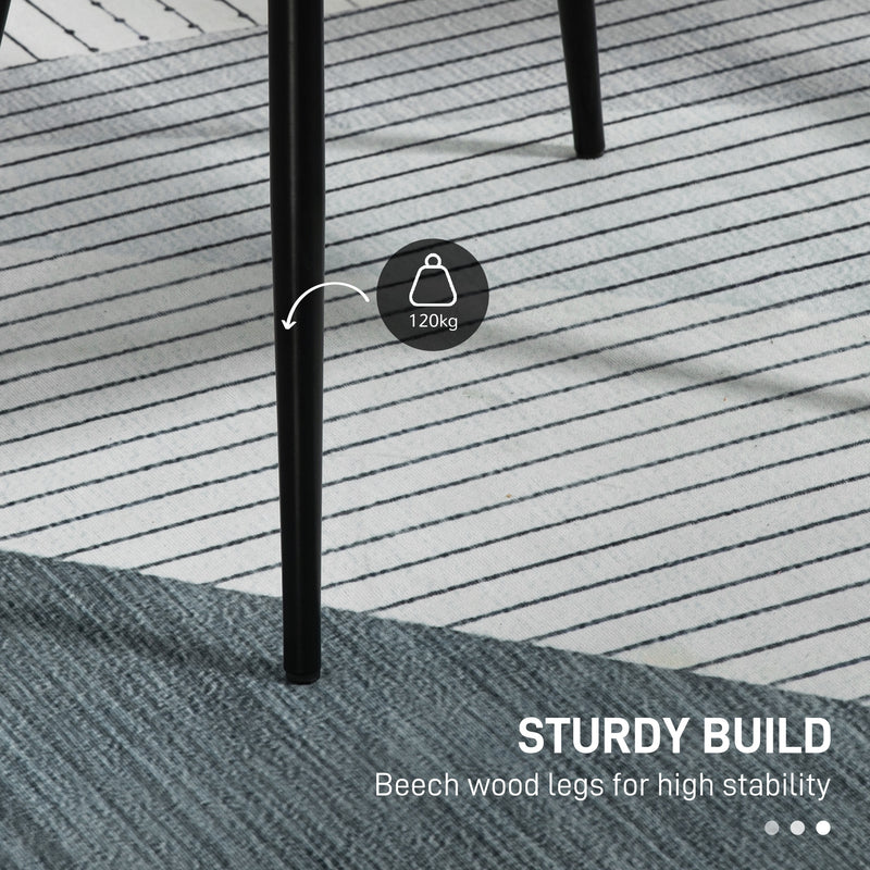 Set of 4 Upholstered Linen Dining Chairs with Metal Legs for Kitchen or Living Room, Light Grey