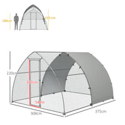 Large Outdoor Chicken Coop with Weatherproof Cover for 8 to 12 Hens Ducks or Rabbits Silver Tone