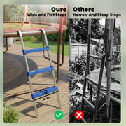 Trampoline Ladder for Safe Garden Access with Non Slip Steps and Stable Base Blue AOSOM