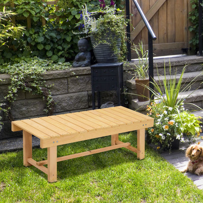 2 Seater Wooden Garden Loveseat Bench Ideal for Patio or Conservatory Use, Natural