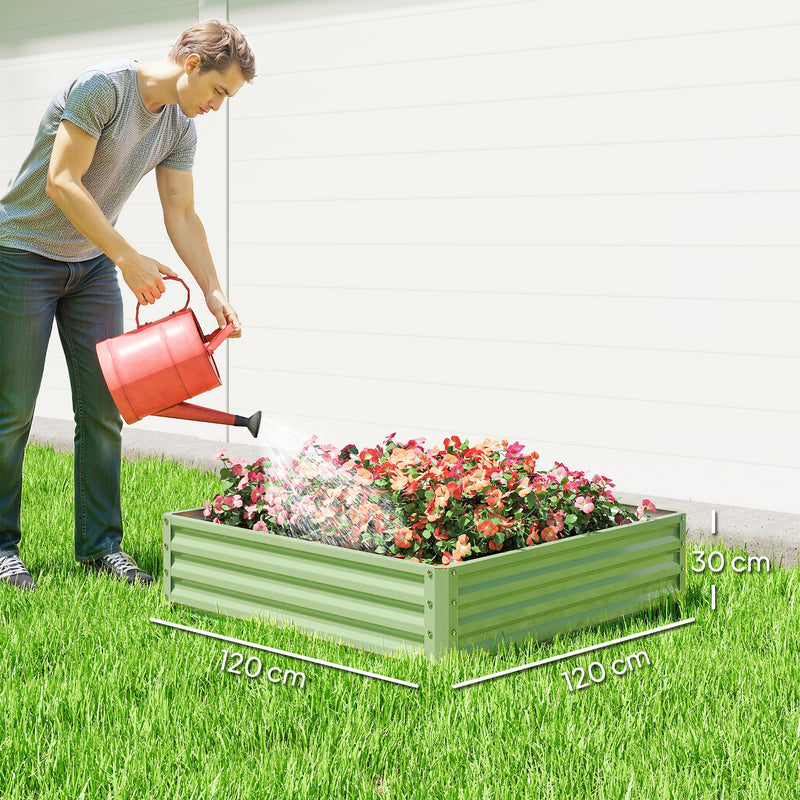 Steel Raised Garden Bed for Easy Outdoor Planting and Strong Plant Protection Light Green