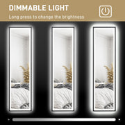 Full Length Black Mirror 150 x 40cm with Adjustable LED Lights by HOMCOM
