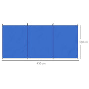 Foldable Camping Windbreak With Steel Poles And Carry Bag For Beach Shelter Privacy Blue AOSOM