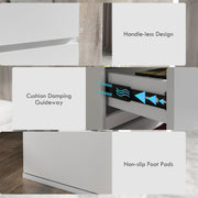 5 Drawer High Gloss Chest Of Drawers With Spacious Bedroom Storage Unit, White