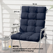 Outdoor Seat and Back Cushions Set of 2 for Garden Chairs Easy Care Dark Blue AOSOM