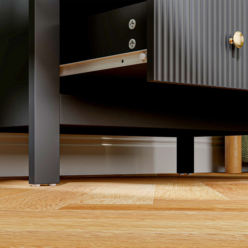 Black Chest of Bedroom Drawers With Gold Legs Elegant Bedroom Storage by HOMCOM