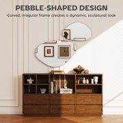 Set of 2 Pebble Shaped Wall Mirrors Ideal for Hallways and Bedrooms Black AOSOM