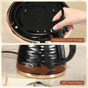 Black 3kW Rapid Boil Honeycomb Cordless Kettle for Fast Heating by HOMCOM