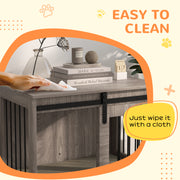 Dog Crate Furniture with Removable Cushion for Medium Pets Ideal as Side Table Brown