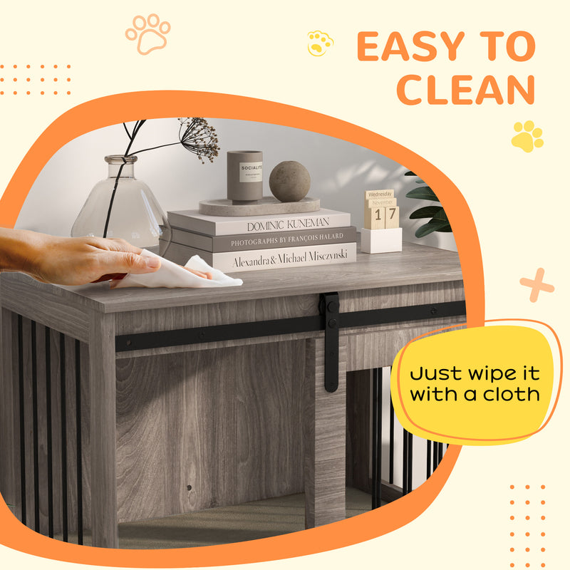 Dog Crate Furniture with Removable Cushion for Medium Pets Ideal as Side Table Brown