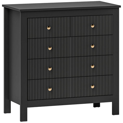 Black Chest of Bedroom Drawers With Gold Legs Elegant Bedroom Storage by HOMCOM