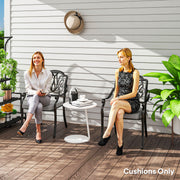 Light Grey Garden Chair Cushions Set of 2 Weather Resistant Outdoor Pads by Outsunny