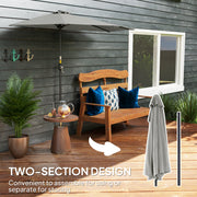 Light Grey Half Round Parasol Umbrella for Small Gardens and Balconies by Outsunny