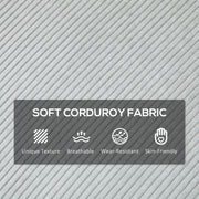 Light Grey Three Seater Corduroy Sofa Comfortable Modern Design by HOMCOM