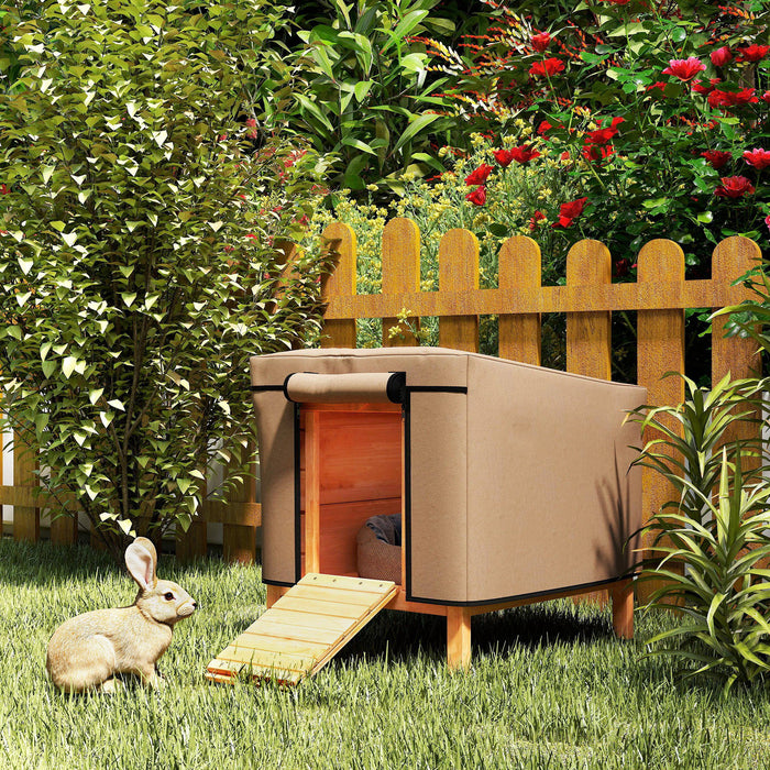 Waterproof Rabbit Hutch Cover Fits X-D2-0047 and Similar Models Brown by PawHut