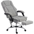 Massage Office Chair with Heat and Reclining Footrest for Home Office Comfort Grey AOSOM