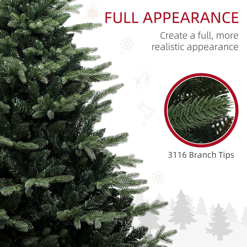 Close-up of dense spruce branch tips with a 3116 branch tips callout