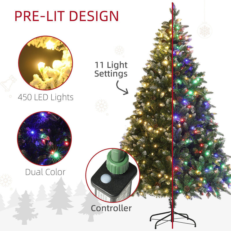 Pre-lit design panel showing 450 LED lights, dual colour lighting, 11 light settings and the controller