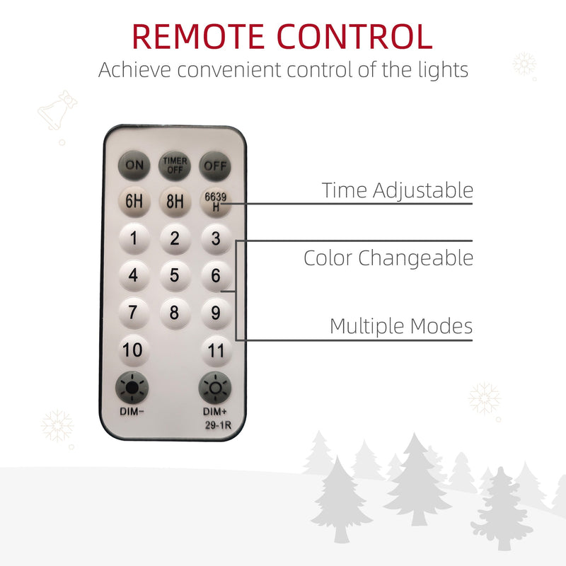Remote control with timer, colour change and multiple mode buttons
