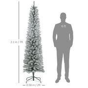 Dimensions diagram showing the 2.1 m (7ft) tree height and 58 cm width beside a human silhouette