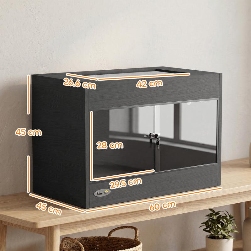 Reptile Vivarium with Clear Glass Front for Easy Viewing and Humidity Control Black
