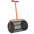 24 Inch Compost and Peat Moss Spreader with Adjustable T Handle and Metal Mesh Basket by Outsunny