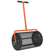 24 Inch Compost and Peat Moss Spreader with Adjustable T Handle and Metal Mesh Basket by Outsunny