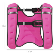 Adjustable Weighted Vest for Running and Strength Training with Mesh Pocket 8kg Pink AOSOM