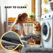 Elevated Dog Sofa Bed With Removable Washable Cover For All Breeds Grey AOSOM