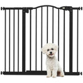 Adjustable Metal Pet Safety Gate with Auto Close Door for Doorways and Stairs Black