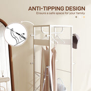 White Multi Storage Clothes Rail With Shelves And Hanging Space