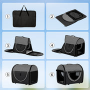 Black Folding Fabric Soft Pet Crate 46L x 36W x 41H cm by Pawhut