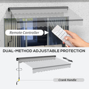 Light Grey 3 x 2m Electric Awning With Remote Control And Durable Aluminium Frame