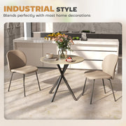 Round 80cm Industrial Dining Table in Oak Finish Ideal for Small Kitchens or Dining Areas