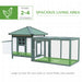 Chicken Coop Wooden Small Animal Pet Cage with Nesting Box and Outdoor Run by PawHut