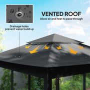Pop Up Garden Gazebo with Netted Curtains for Shade and Insect Protection Black Outsunny