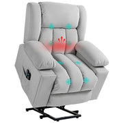 Light Grey Velvet Feel Electric Riser Recliner Massage Armchair by HOMCOM
