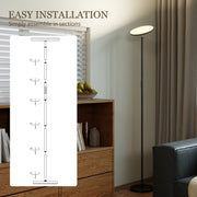 Tall RGB Floor Lamp With Remote Control And Dimmable Light For Bedroom Or Living Room Black