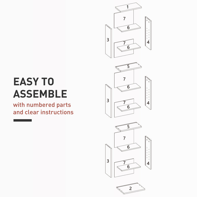 White 260 CD Storage Unit Slim Tall Media Tower Shelf for Home or Office